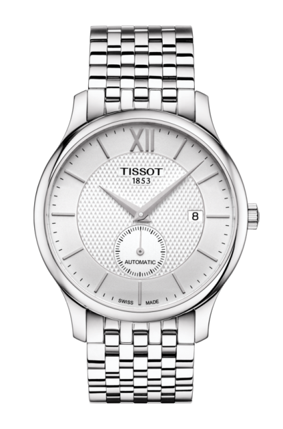 Tissot Tradition Small Seconds Silver Dial Stainless Steel Mens Watch T0634281103800