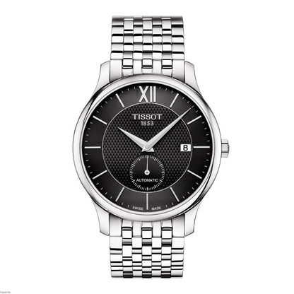 Tissot Tradition Small Seconds Black Dial Stainless Steel Mens Watch T0634281105800