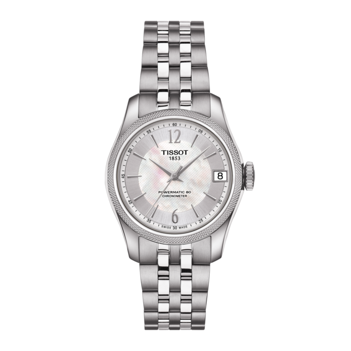 Tissot Ballade Lady Mother of Pearl Dial Stainless Steel Powermatic 80 COSC Chronometer Womens Watch T1082081111700