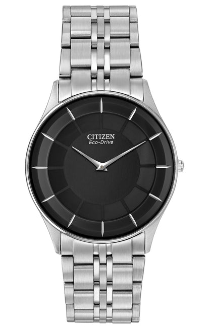 Citizen Eco-Drive Stiletto Black Dial Stainless Steel Mens Watch AR3010-57E