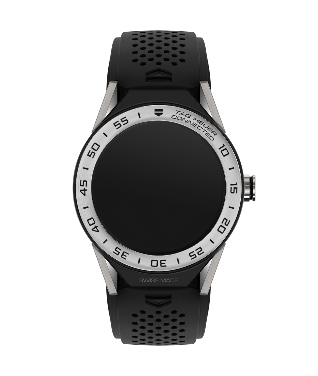 TAG Heuer Connected Modular 45 Titanium Black Rubber with Steel Bezel Smart Watch SBF8A8014.11FT6076