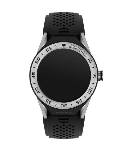 TAG Heuer Connected Modular 45 Titanium Black Rubber with Steel Bezel Smart Watch SBF8A8014.11FT6076