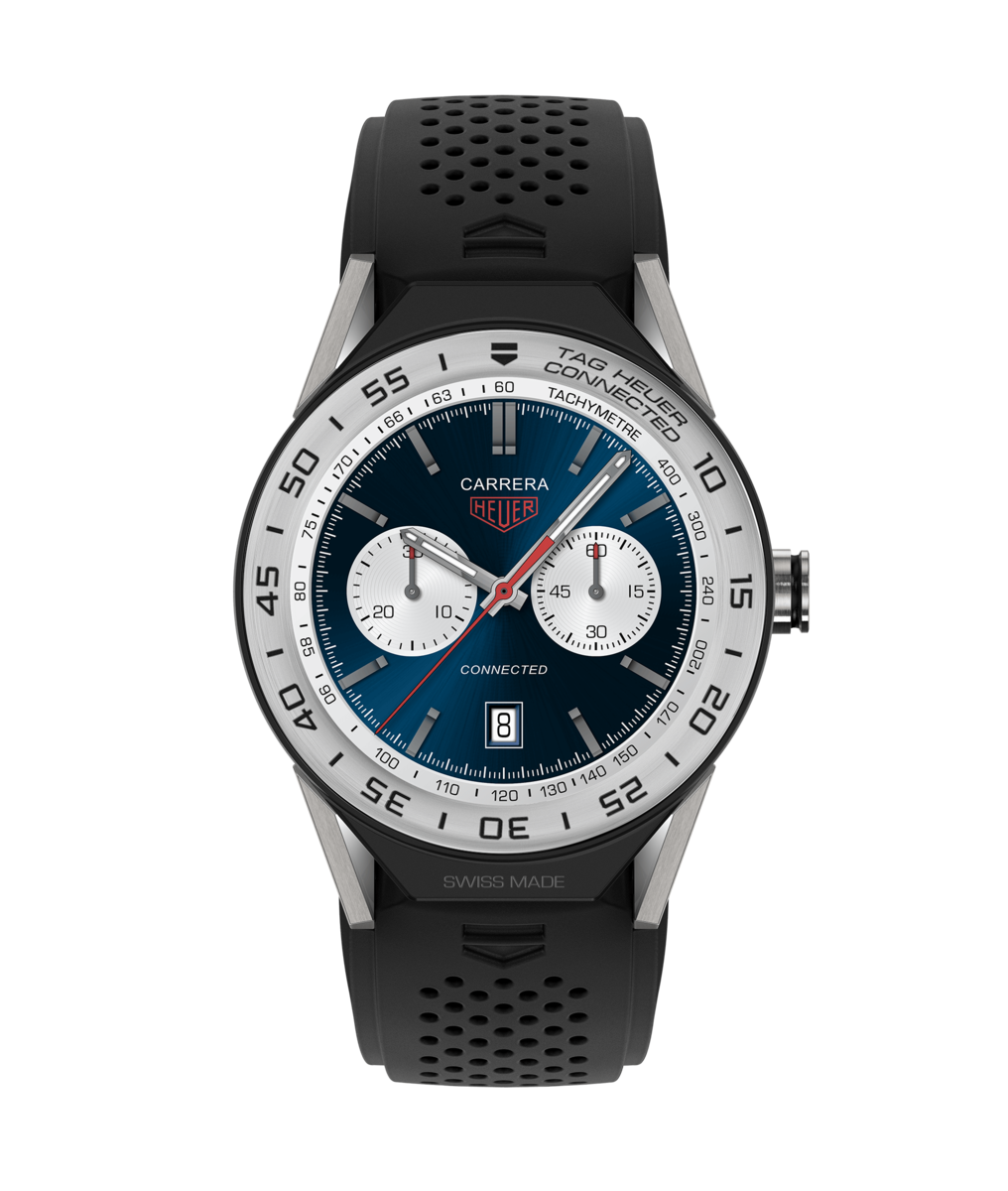 TAG Heuer Connected Modular 45 Titanium Black Rubber with Steel Bezel Smart Watch SBF8A8014.11FT6076