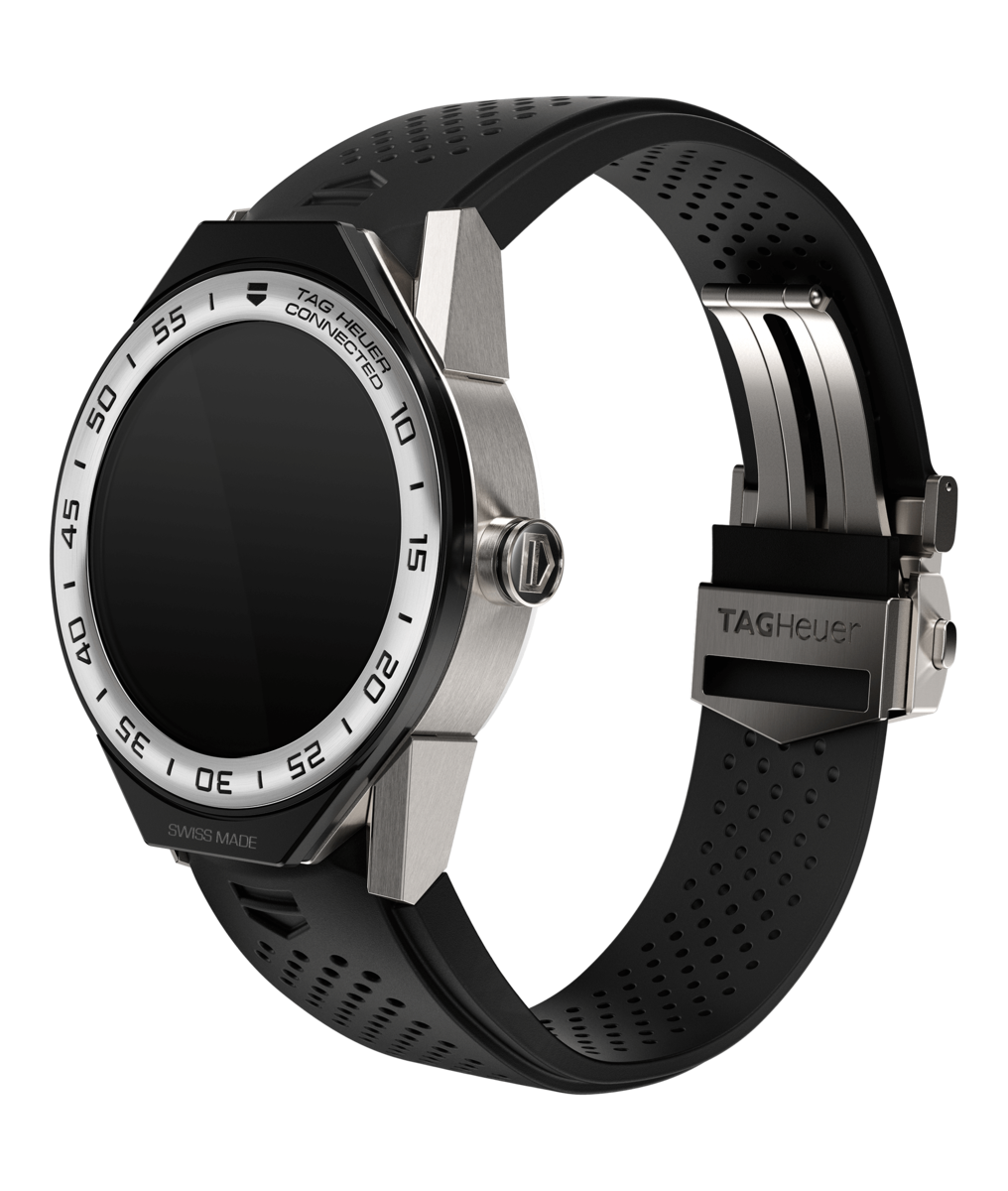 TAG Heuer Connected Modular 45 Titanium Black Rubber with Steel Bezel Smart Watch SBF8A8014.11FT6076