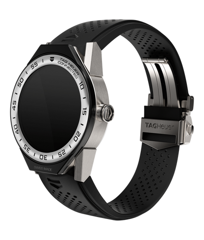 TAG Heuer Connected Modular 45 Titanium Black Rubber with Steel Bezel Smart Watch SBF8A8014.11FT6076