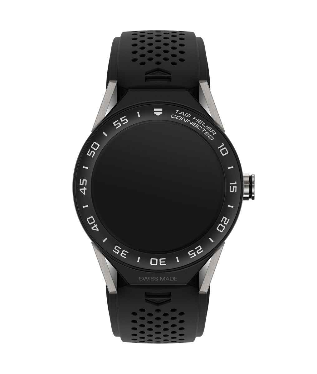 TAG Heuer Connected Modular 45 Titanium Black Rubber with Black Ceramic Bezel Smart Watch SBF8A8001.11FT6076