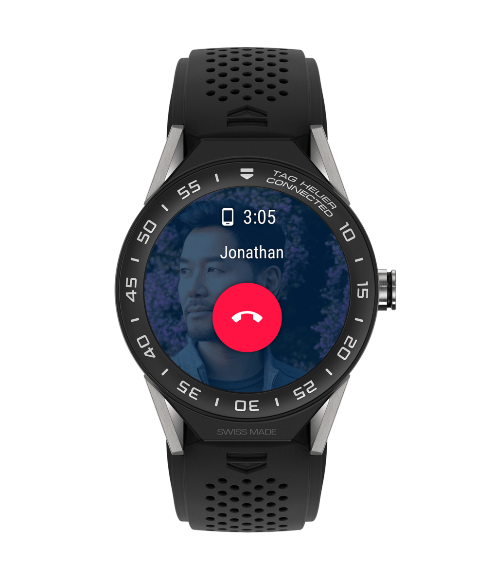 TAG Heuer Connected Modular 45 Titanium Black Rubber with Black Ceramic Bezel Smart Watch SBF8A8001.11FT6076