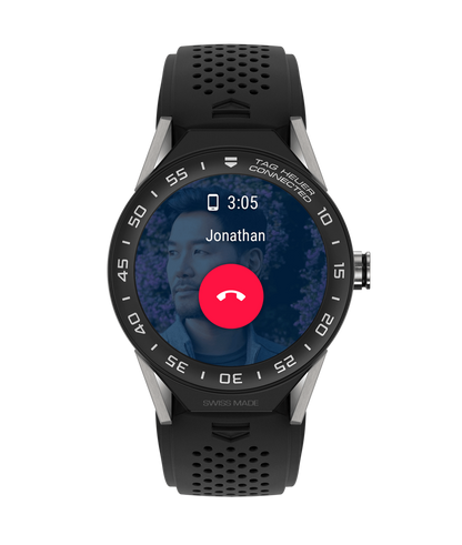 TAG Heuer Connected Modular 45 Titanium Black Rubber with Black Ceramic Bezel Smart Watch SBF8A8001.11FT6076