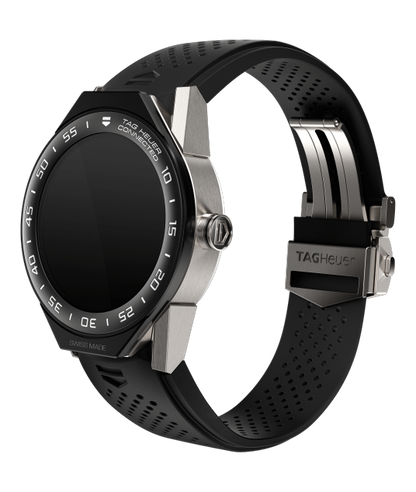 TAG Heuer Connected Modular 45 Titanium Black Rubber with Black Ceramic Bezel Smart Watch SBF8A8001.11FT6076