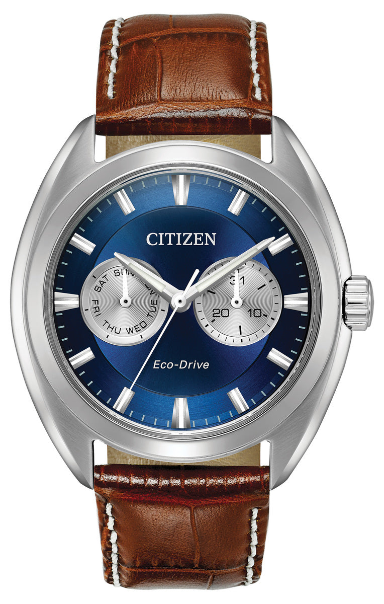 Citizen Eco-Drive Dress Blue Dial Stainless Steel Day-Date Mens Watch BU4010-05L