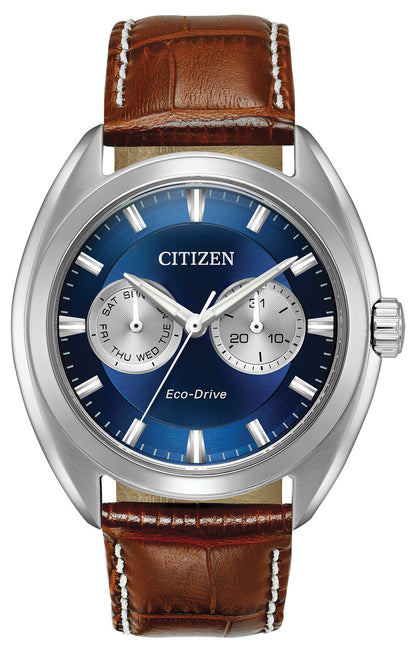 Citizen Eco-Drive Dress Blue Dial Stainless Steel Day-Date Mens Watch BU4010-05L