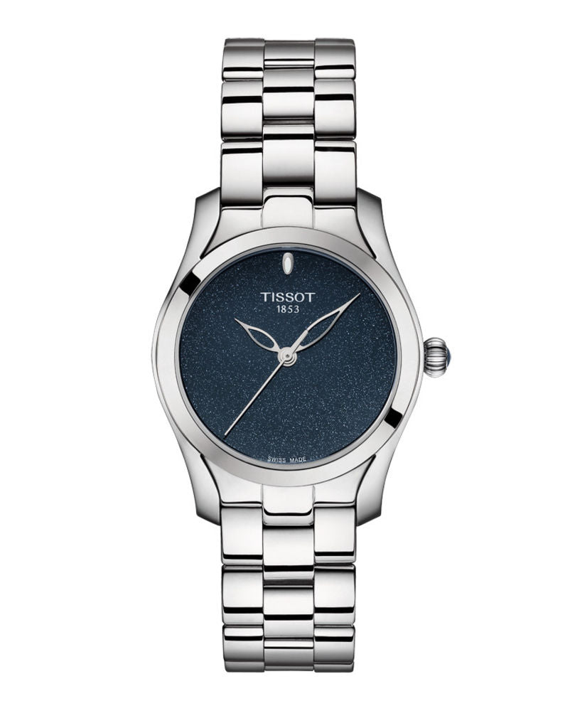 Tissot T-Wave II Black Dial Stainless Steel Womens Quartz Watch T1122101104100