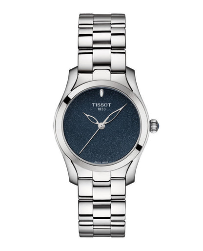 Tissot T-Wave II Black Dial Stainless Steel Womens Quartz Watch T1122101104100