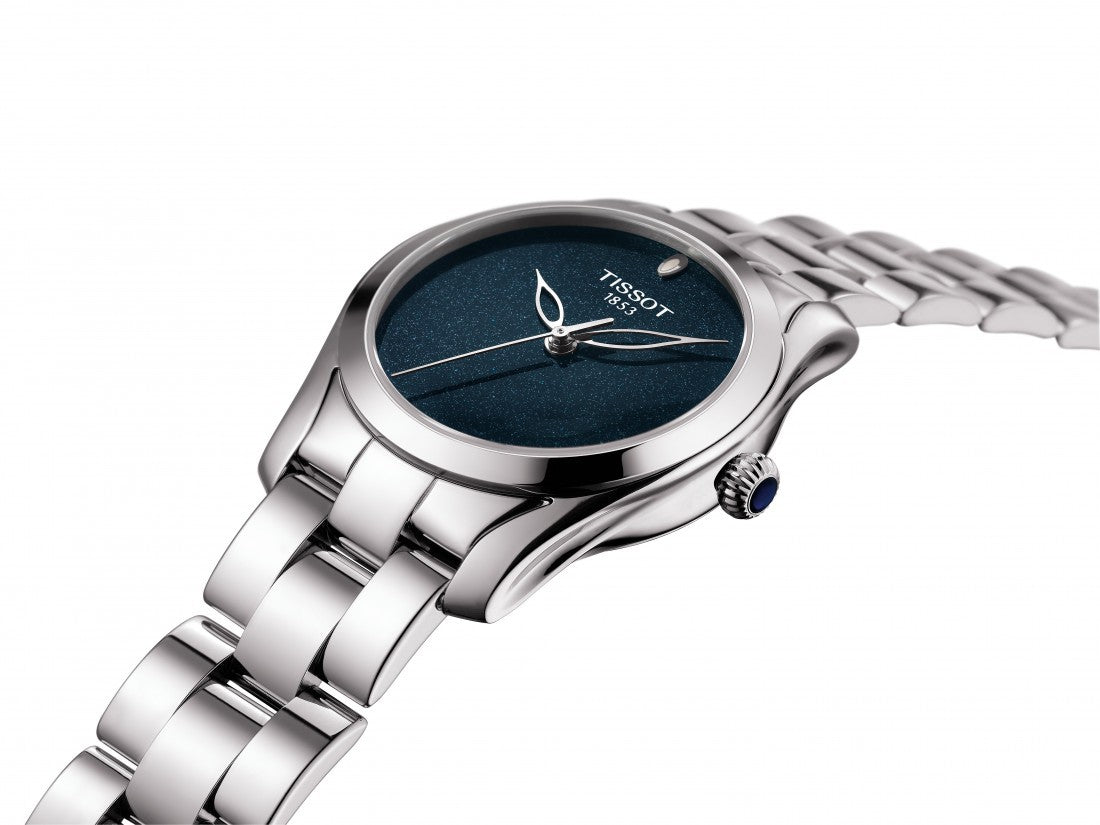 Tissot T-Wave II Black Dial Stainless Steel Womens Quartz Watch T1122101104100