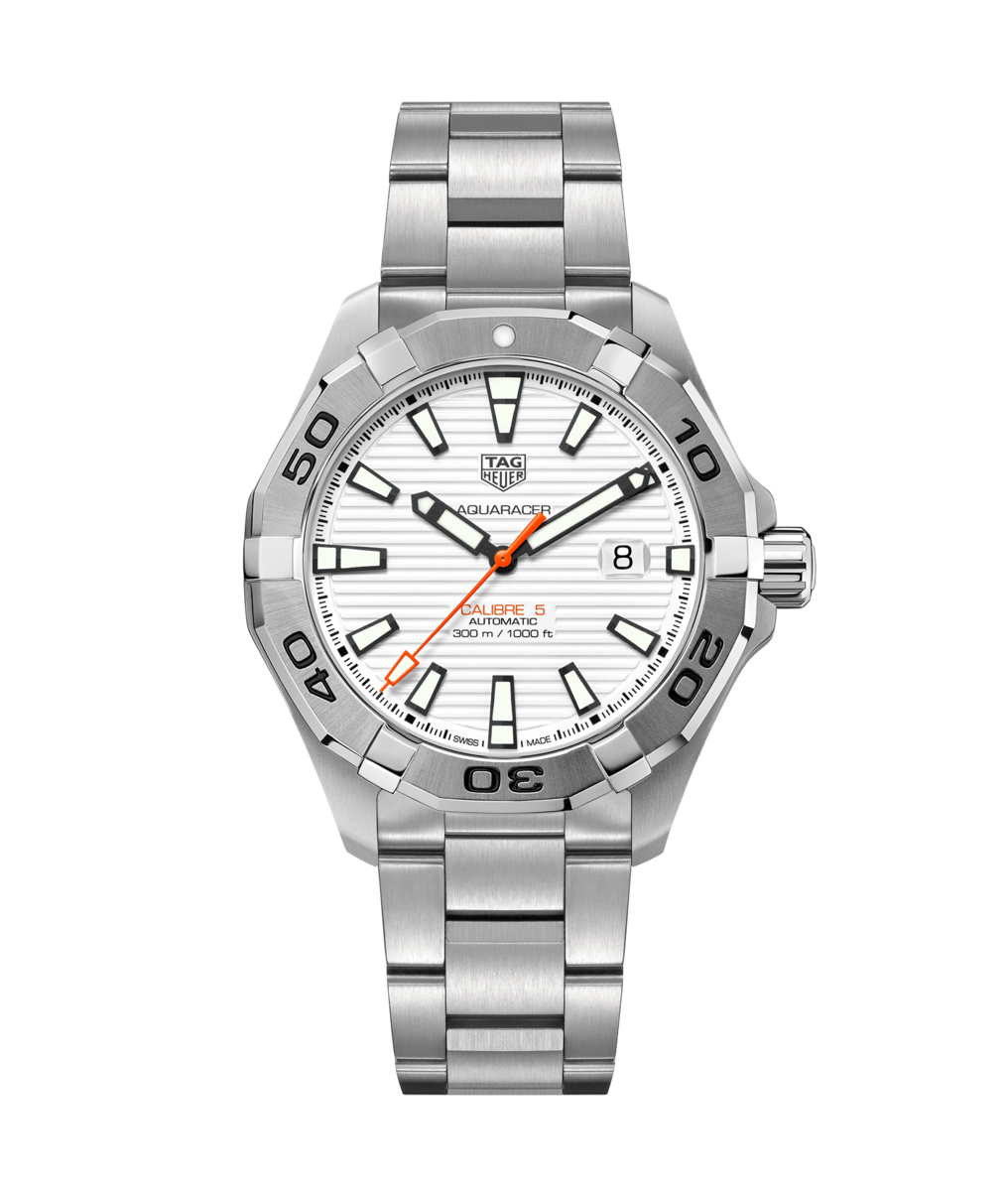 TAG Heuer Aquaracer White Dial Calibre 5 Automatic Stainless Steel Mens Watch WAY2013.BA0927
