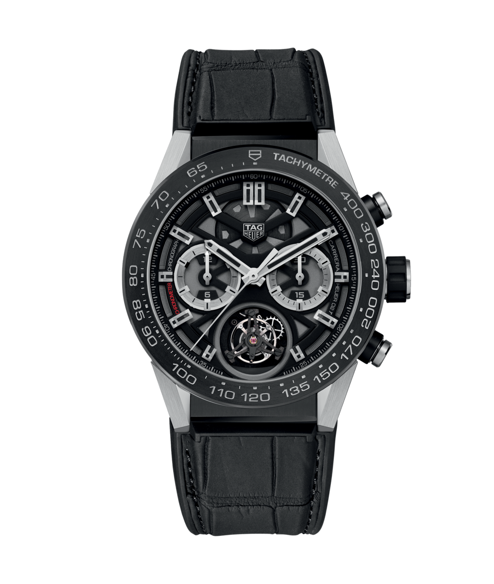 TAG Heuer Carrera Calibre HEUER 02T Automatic Titanium Mens Tourbillon Chronograph Watch CAR5A8Y.FC6377