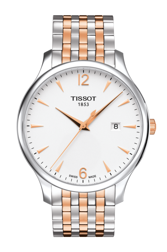 Tissot Tradition Silver Dial Two Tone Mens Quartz Watch T0636102203701