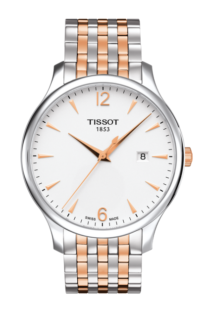 Tissot Tradition Silver Dial Two Tone Mens Quartz Watch T0636102203701