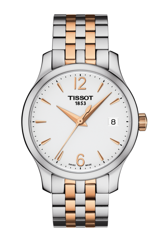 Tissot Tradition Silver Dial Two Tone Womens Quartz Watch T0632102203701