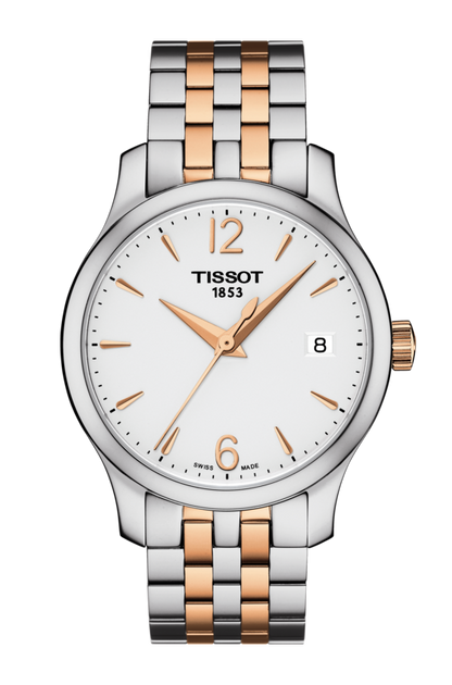 Tissot Tradition Silver Dial Two Tone Womens Quartz Watch T0632102203701