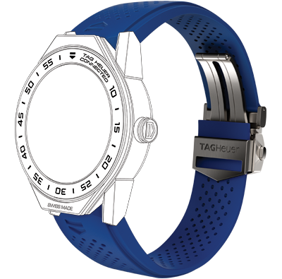 TAG Heuer Connected Modular 45 Electric Blue Rubber Strap 1FT6118