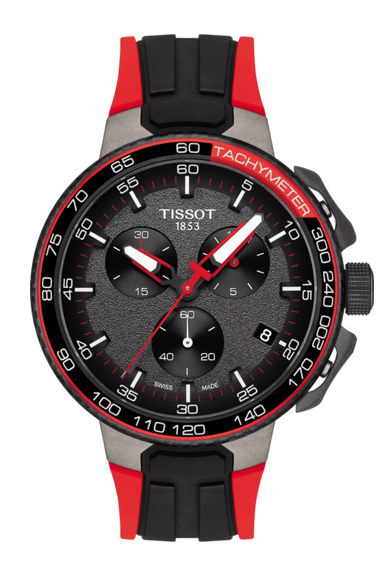 Tissot T-Race Cycling La Vuelta Black & Red Stainless Steel Mens Quartz Chronograph Watch T1114173744101