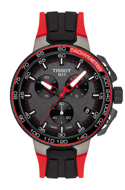 Tissot T-Race Cycling La Vuelta Black & Red Stainless Steel Mens Quartz Chronograph Watch T1114173744101