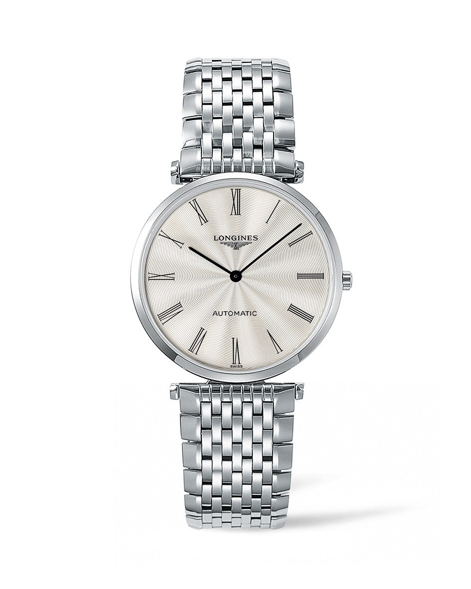 Longines La Grande Classique de Longines Silver Flinqué Dial Stainless Steel Mens Watch L49084716