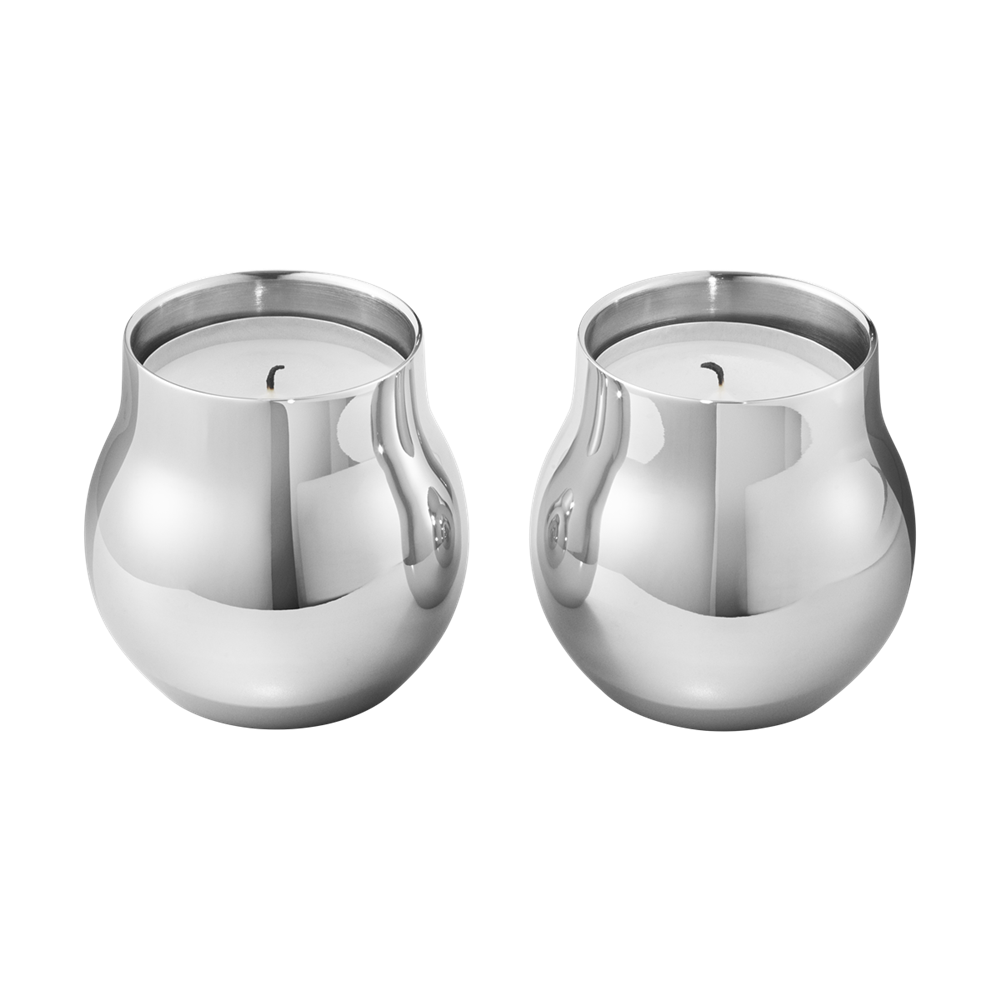 Georg Jensen Living Stainless Steel CAFU Tealight Holders (Pair) 3586340