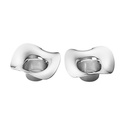 Georg Jensen Living Stainless Steel COBRA Tealight Holders (Pair) 3586582