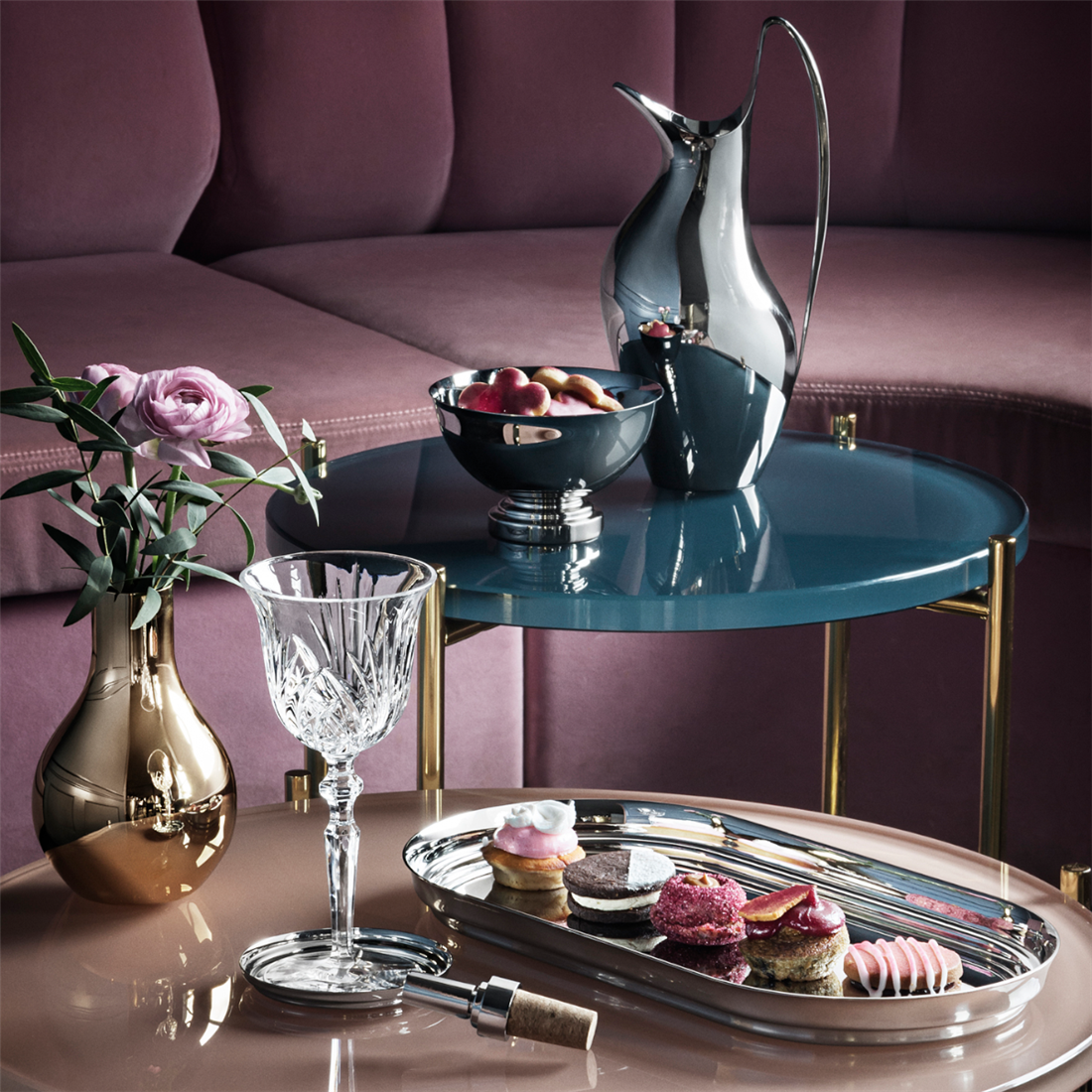 Georg Jensen Living Stainless Steel MANHATTAN Glass Coaster 3586083