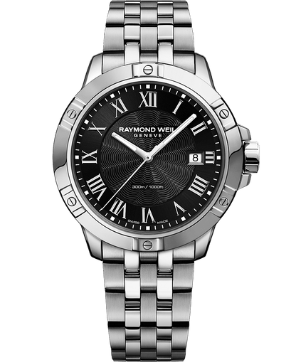 Raymond Weil Tango Black Dial Stainless Steel Mens Quartz Watch 8160-ST-00208