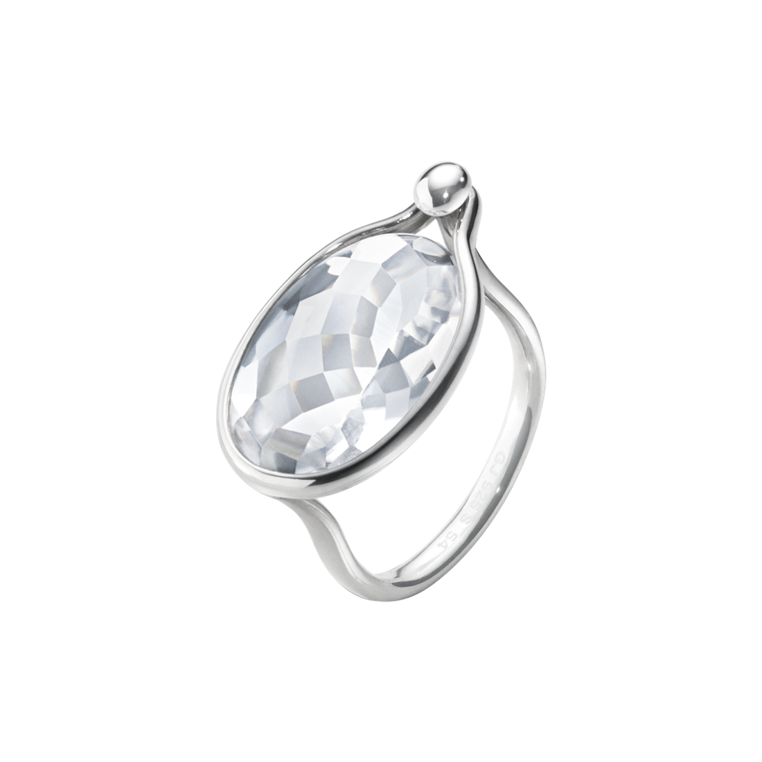 Georg Jensen SAVANNAH Sterling Silver & Rock Crystal Ring 10003111