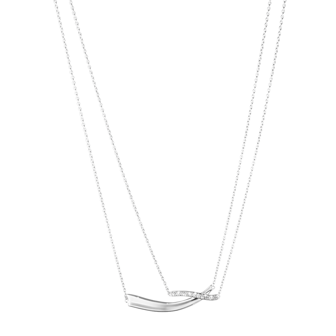 Georg Jensen Sterling Silver & Diamond MARCIA Pendant Necklace 3536430