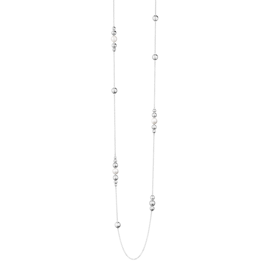 Georg Jensen MOONLIGHT GRAPES Sterling Silver & Pearl Sautoir Necklace 10003418