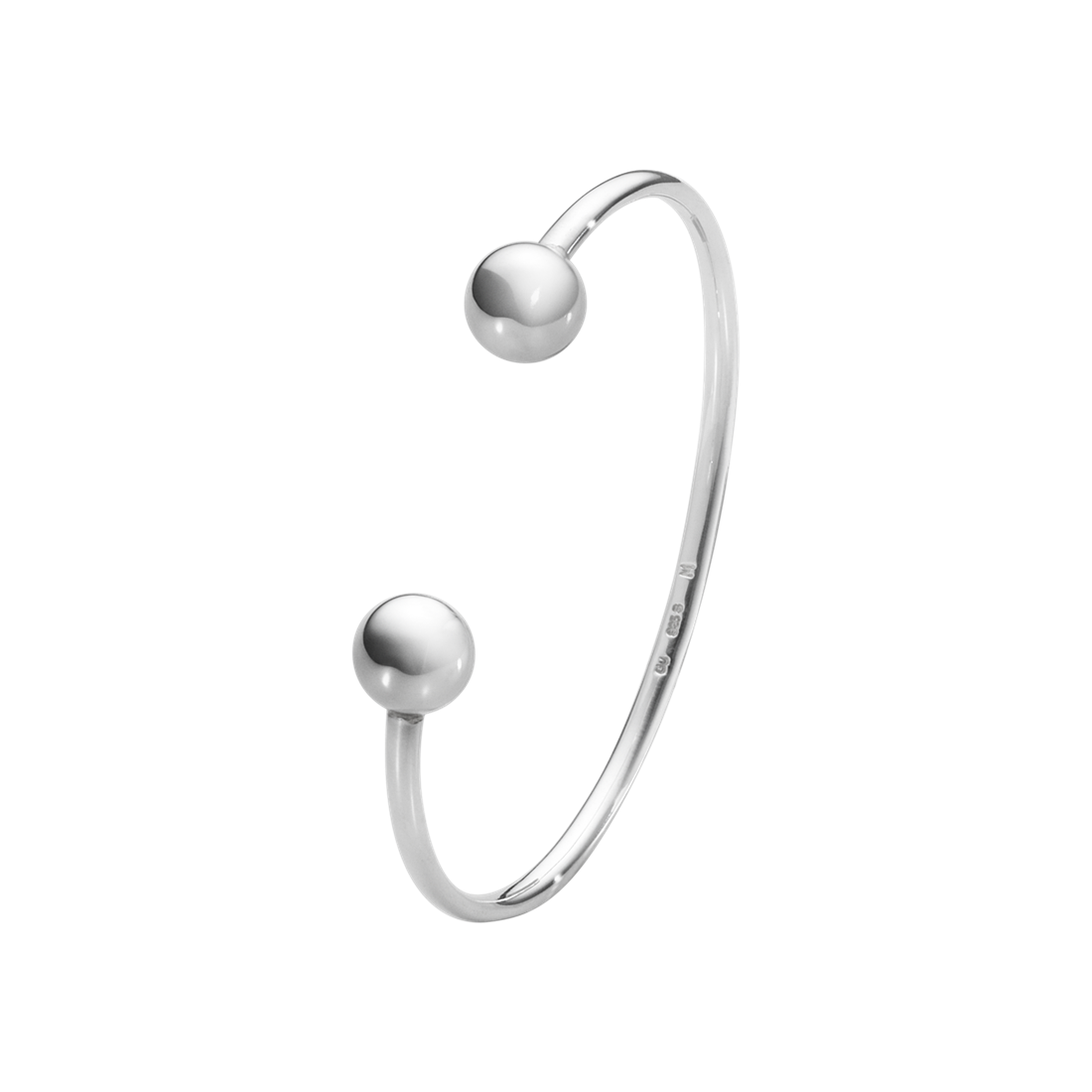 Georg Jensen MOONLIGHT GRAPES Sterling Silver Torque Bangle (Medium) 3531298
