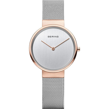 Bering Classic Collection Silver Dial Two Tone Womens Quartz Watch 14531-060