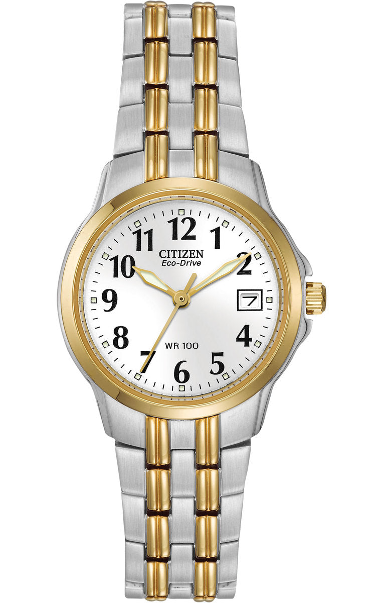 Citizen Eco-Drive White Dial Two Tone Womens Watch EW1544-53A
