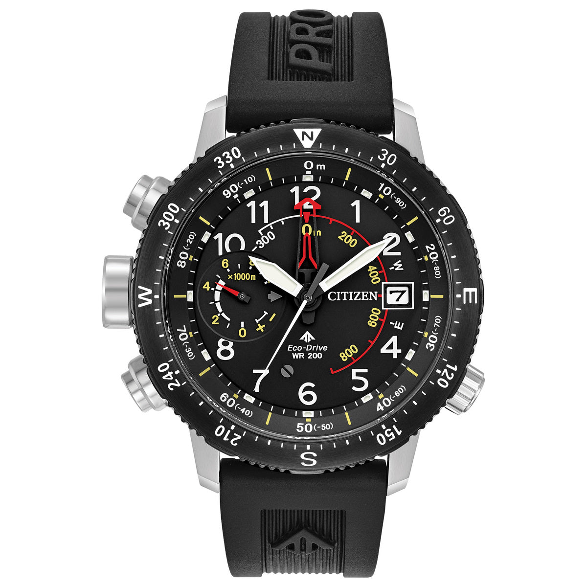 Citizen Eco-Drive Promaster Altichron Black Dial Stainless Steel Mens Watch BN4044-15E