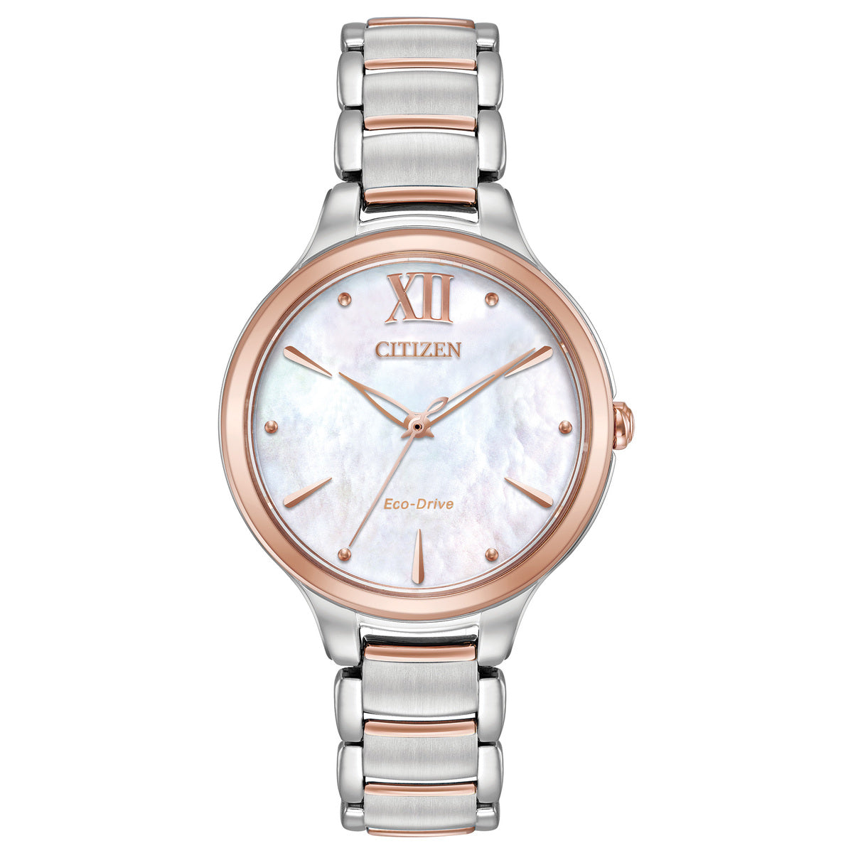 Citizen Eco-Drive Citizen L Mother of Pearl Dial Two Tone Watch EM0556-87D