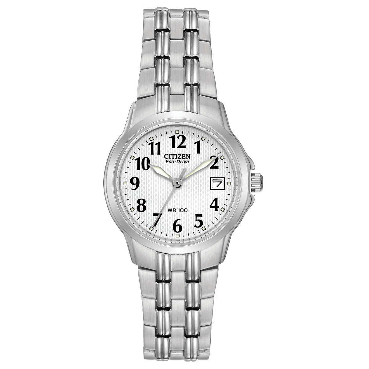 Citizen Eco-Drive White Dial Stainless Steel Womens Watch EW1540-54A