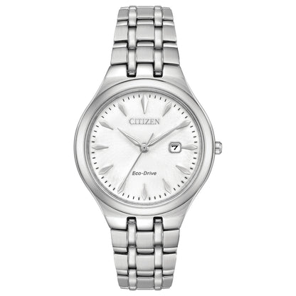 Citizen Eco-Drive Corso White Dial Stainless Steel Womens Watch EW2490-55A