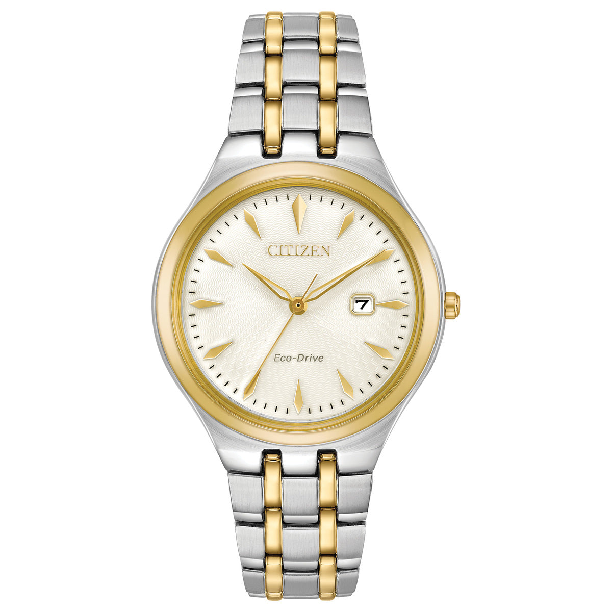 Citizen Eco-Drive Corso White Dial Two Tone Womens Watch EW2494-54A