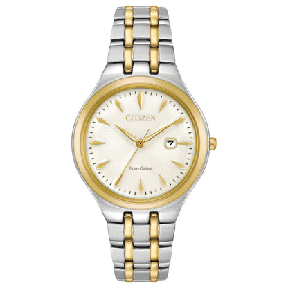 Citizen Eco-Drive Corso White Dial Two Tone Womens Watch EW2494-54A