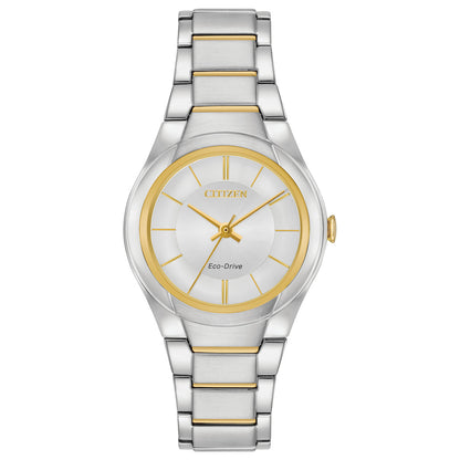 Citizen Eco-Drive Paradigm Silver Dial Two Tone Womens Watch FE2094-51A