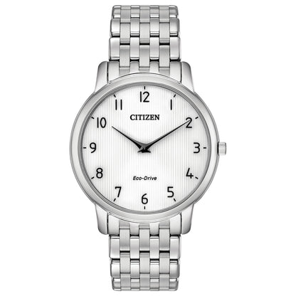 Citizen Eco-Drive Stiletto White Dial Stainless Steel Mens Watch AR1130-81A