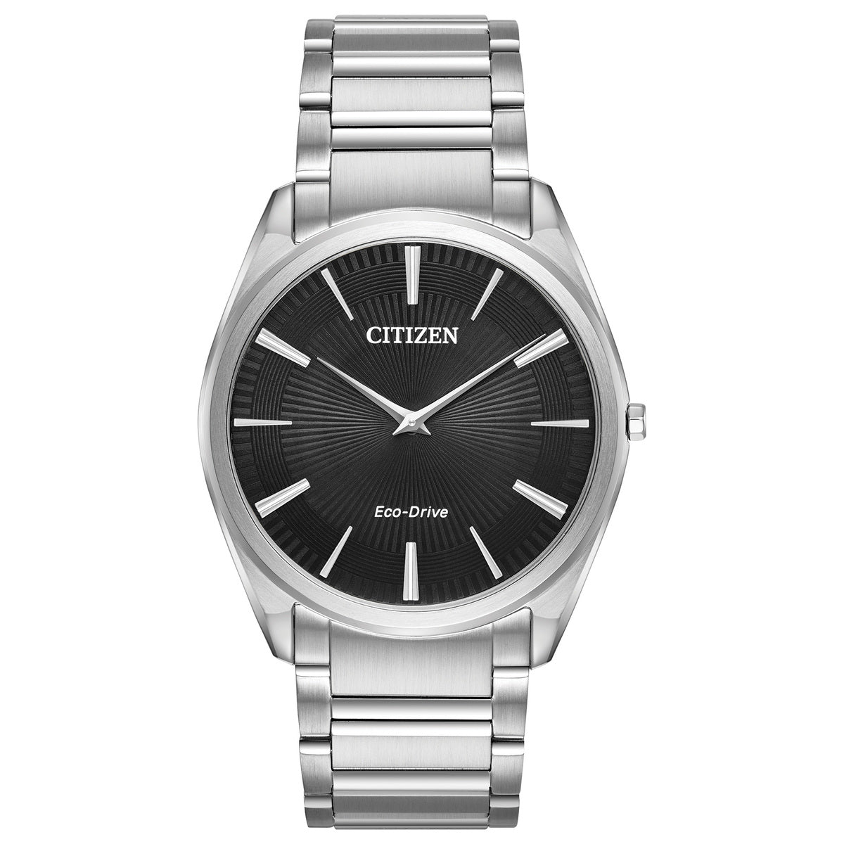 Citizen Eco-Drive Stiletto Black Dial Stainless Steel Mens Watch AR3070-55E