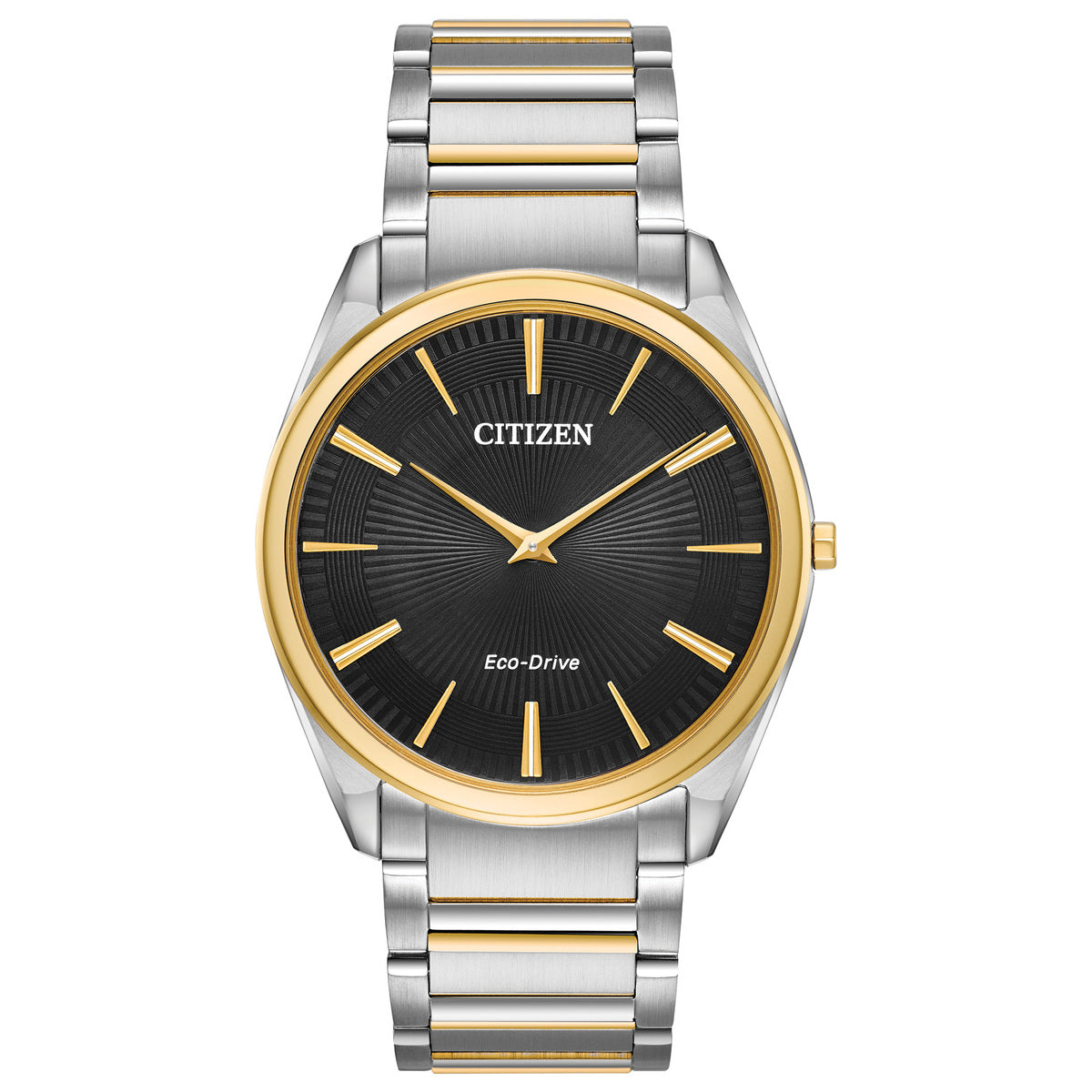 Citizen Eco-Drive Stiletto Black Dial Two Tone Mens Watch AR3074-54E