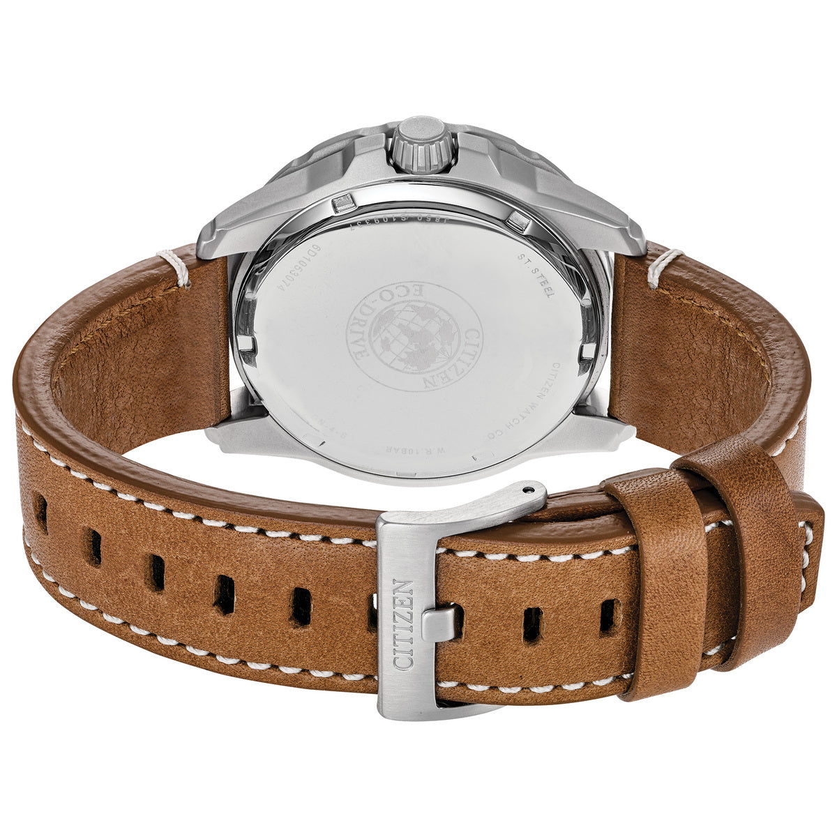 Citizen Eco-Drive Sport Power Reserve Silver Dial Stainless Steel Mens Watch AW7040-02A