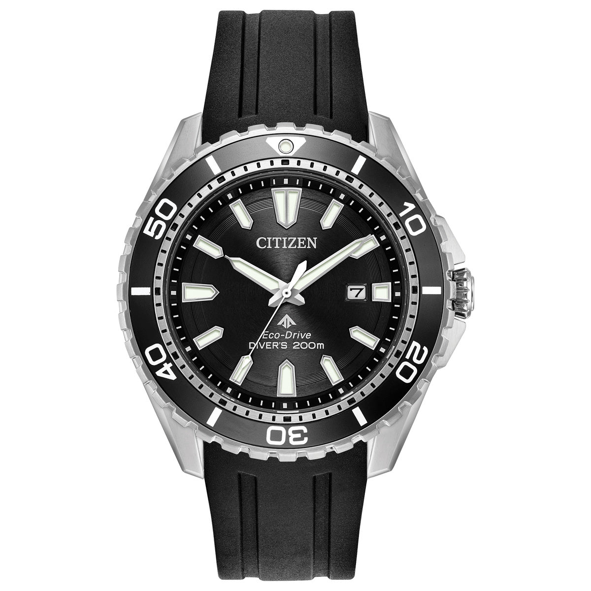Citizen Eco-Drive Promaster Diver Black Dial Stainless Steel Mens Watch BN0190-07E